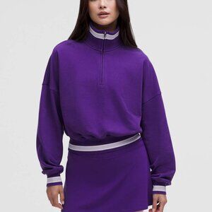 Perfectly Oversized Ringer 1/2 Zip — College Purple / Light Ivory